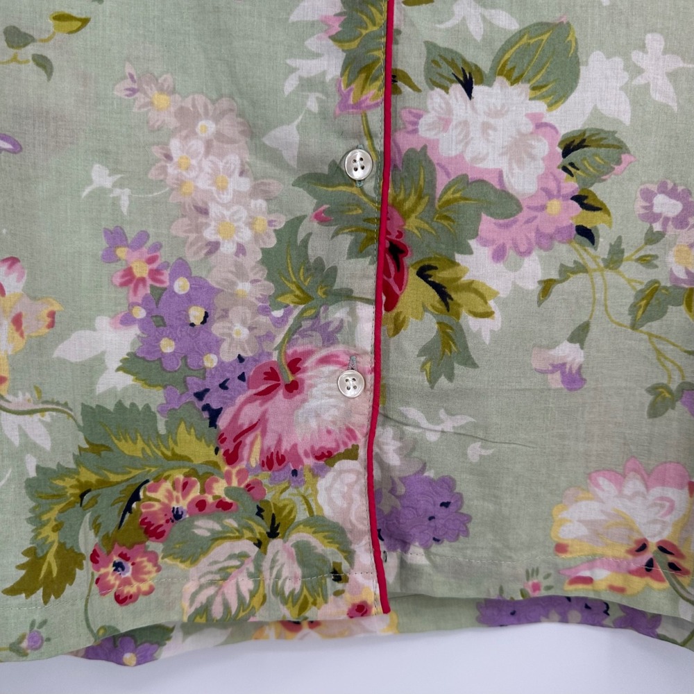 Mahogany Bridgette Green Floral Button Down Nightshirt‎ Pajama Top Small NWT - Picture 5 of 10